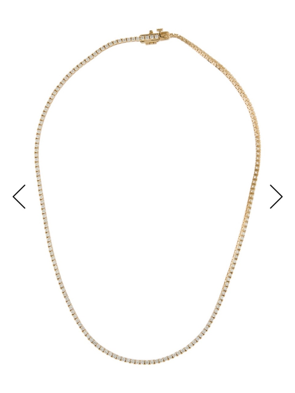 Yellow Gold 4.91 ct Authentic Diamond Tennis Necklace - Women's Jewelry